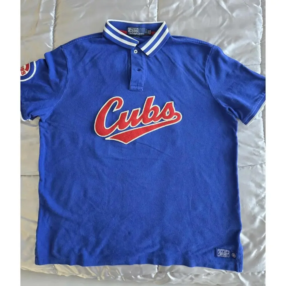 Polo Ralph Lauren MLB Collection Chicago Cubs Polo T-Shirt Blue Short Sleeve M